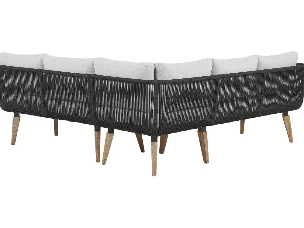 Best Sale Beliani 5-Istuttava Ulkosohvaryhma Akaasia Musta Alcamo