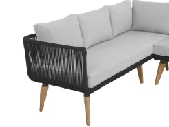 Best Sale Beliani 5-Istuttava Ulkosohvaryhma Akaasia Musta Alcamo