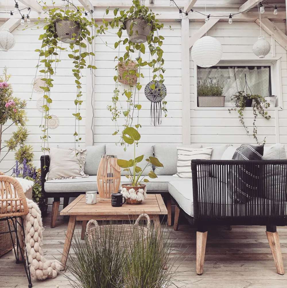 Best Sale Beliani 5-Istuttava Ulkosohvaryhma Akaasia Musta Alcamo