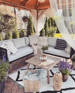 Best Sale Beliani 5-Istuttava Ulkosohvaryhma Akaasia Musta Alcamo