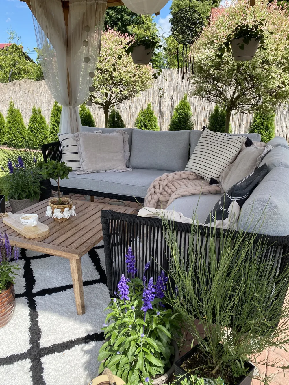 Best Sale Beliani 5-Istuttava Ulkosohvaryhma Akaasia Musta Alcamo