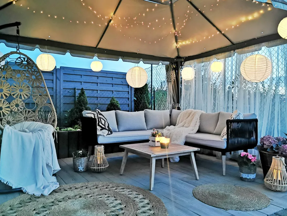 Best Sale Beliani 5-Istuttava Ulkosohvaryhma Akaasia Musta Alcamo