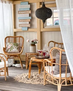 Ulkokalusteet<Beliani 4-Istuttava Ulkosohvaryhma Rottinki Luonnonvari Brindisi