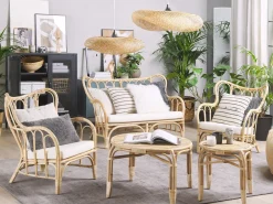 Ulkokalusteet<Beliani 4-Istuttava Ulkosohvaryhma Rottinki Luonnonvari Brindisi