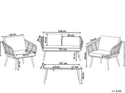 Ulkokalusteet<Beliani 4-Istuttava Ulkosohvaryhma Polyrottinki Luonnonvari Corinth Ii
