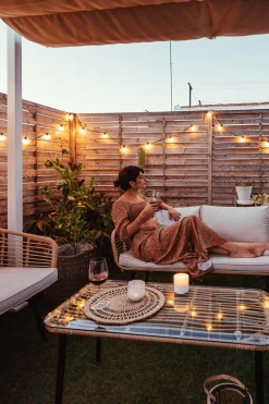 Ulkokalusteet<Beliani 4-Istuttava Ulkosohvaryhma Polyrottinki Luonnonvari Corinth Ii