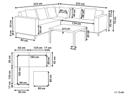 Cheap Beliani 5-Istuttava Ulkosohvaryhma Kangas Vasenk. Ruskeanharmaa Belize