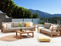 Best Beliani 5-Istuttava Ulkosohvaryhma Akaasia Vaalea Puu Timor Ii