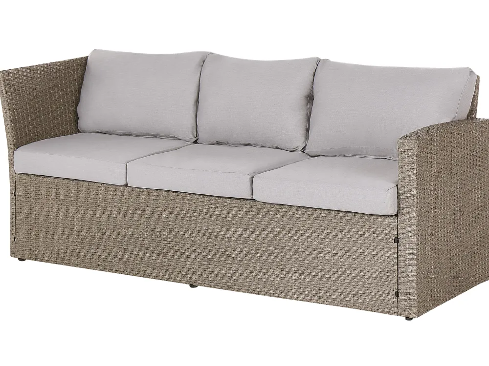 Fashion Beliani 5-Istuttava Ulkosohvaryhma Polyrottinki Ruskeanharmaa Bardi