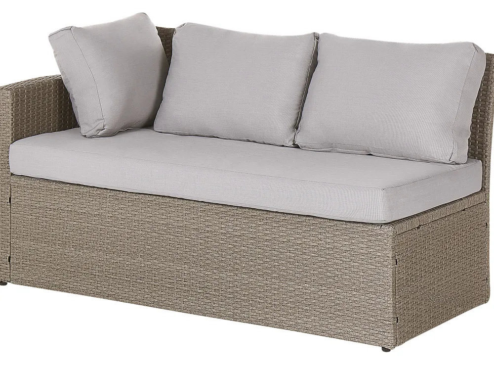 Fashion Beliani 5-Istuttava Ulkosohvaryhma Polyrottinki Ruskeanharmaa Bardi