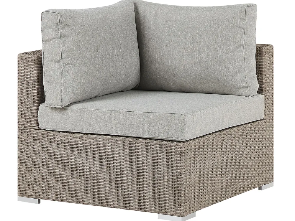 Online Beliani 6-Istuttava Ulkosohvaryhma Polyrottinki Vasenk. Ruskeanharmaa Contare