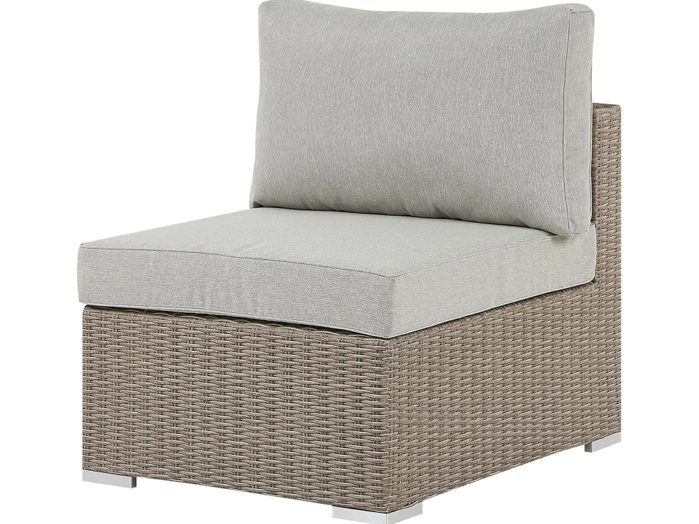 Online Beliani 6-Istuttava Ulkosohvaryhma Polyrottinki Vasenk. Ruskeanharmaa Contare