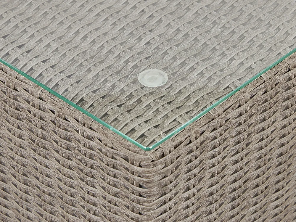 Online Beliani 6-Istuttava Ulkosohvaryhma Polyrottinki Vasenk. Ruskeanharmaa Contare