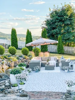 Online Beliani 6-Istuttava Ulkosohvaryhma Polyrottinki Vasenk. Ruskeanharmaa Contare