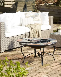 Online Beliani 6-Istuttava Ulkosohvaryhma Polyrottinki Vasenk. Ruskeanharmaa Contare