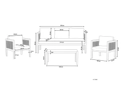 Ulkokalusteet<Beliani 5-Istuttava Ulkosohvaryhma Alumiini Valkoinen/Ruskea Borello