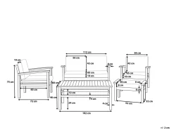 Clearance Beliani 4-Istuttava Ulkosohvaryhma Akaasia Vaalea Puu Manila
