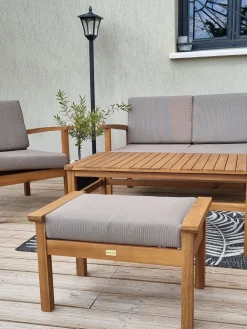 Clearance Beliani 4-Istuttava Ulkosohvaryhma Akaasia Vaalea Puu Manila