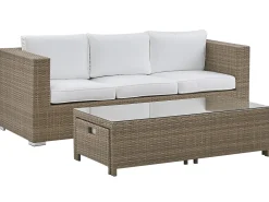 Ulkokalusteet<Beliani 5-Istuttava Ulkosohvaryhma Polyrottinki Valkoinen Belluno