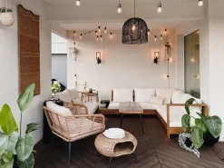 Ulkokalusteet<Beliani 5-Istuttava Ulkosohvaryhma Akasiapuu Vasenk. Valkoinen Marettimo