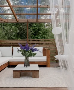 Ulkokalusteet<Beliani 5-Istuttava Ulkosohvaryhma Akasiapuu Vasenk. Valkoinen Marettimo