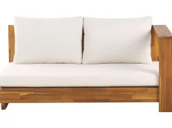 Ulkokalusteet<Beliani 5-Istuttava Ulkosohvaryhma Akasiapuu Vasenk. Valkoinen Marettimo