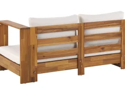 Ulkokalusteet<Beliani 5-Istuttava Ulkosohvaryhma Akasiapuu Vasenk. Valkoinen Marettimo