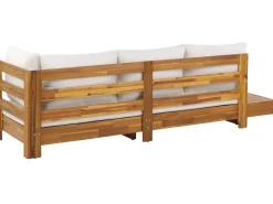 Ulkokalusteet<Beliani 5-Istuttava Ulkosohvaryhma Akasiapuu Vasenk. Valkoinen Marettimo