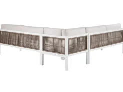 Best Beliani 4-Istuttava Ulkosohvaryhma Alumiini Vasenk. Valkoinen/Ruskea Borello