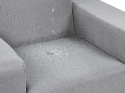 Store Beliani 5-Istuttava Ulkosohvaryhma Kangas Harmaa/Valkoinen Rovigo