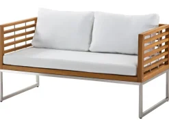 Ulkokalusteet<Beliani 4-Istuttava Ulkosohvaryhma Akasiapuu Valkoinen Bermuda