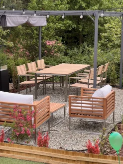 Ulkokalusteet<Beliani 4-Istuttava Ulkosohvaryhma Akasiapuu Valkoinen Bermuda