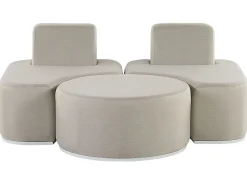 Ulkokalusteet<Beliani 2-Istuttava Ulkosohvaryhma Kangas Vaaleanharmaa Fabro