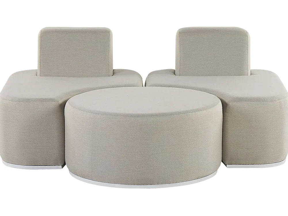 Ulkokalusteet<Beliani 2-Istuttava Ulkosohvaryhma Kangas Vaaleanharmaa Fabro