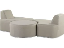 Ulkokalusteet<Beliani 2-Istuttava Ulkosohvaryhma Kangas Vaaleanharmaa Fabro