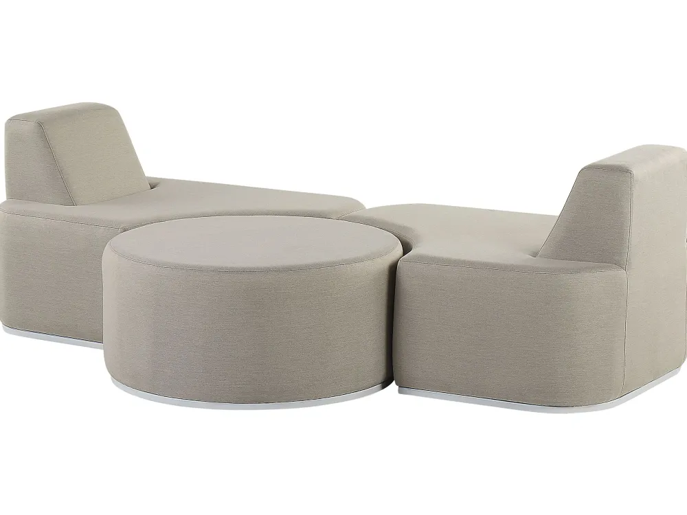 Ulkokalusteet<Beliani 2-Istuttava Ulkosohvaryhma Kangas Vaaleanharmaa Fabro