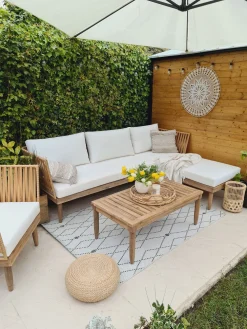 New Beliani 4-Istuttava Ulkosohvaryhma Akasiapuu Oikeak. Valkoinen Cremona