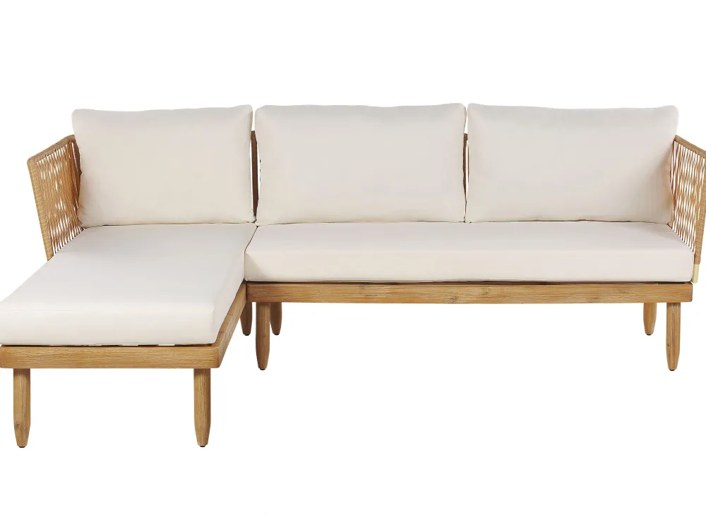 New Beliani 4-Istuttava Ulkosohvaryhma Akasiapuu Oikeak. Valkoinen Cremona