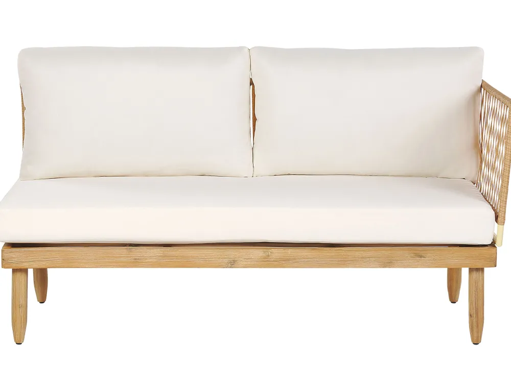 New Beliani 4-Istuttava Ulkosohvaryhma Akasiapuu Oikeak. Valkoinen Cremona