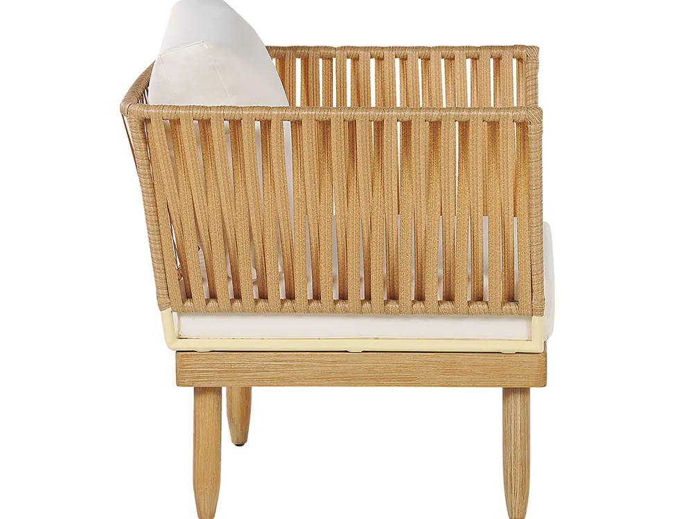 New Beliani 4-Istuttava Ulkosohvaryhma Akasiapuu Oikeak. Valkoinen Cremona