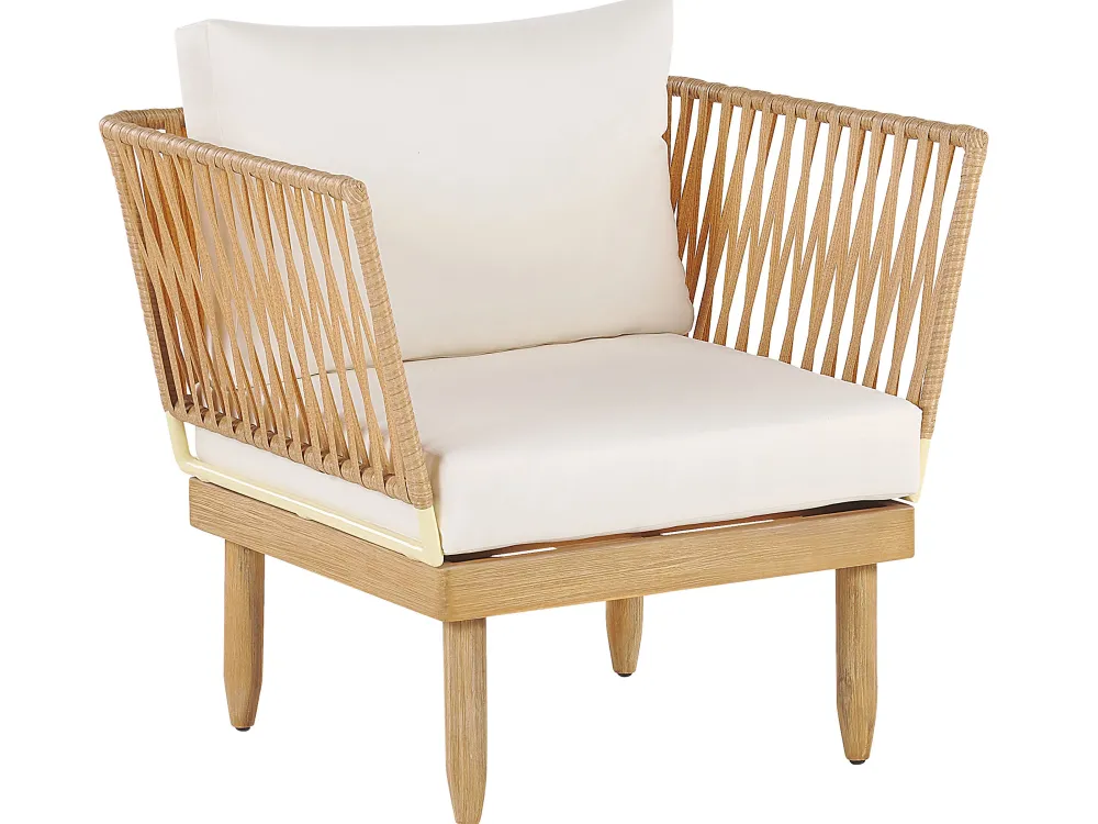 New Beliani 4-Istuttava Ulkosohvaryhma Akasiapuu Oikeak. Valkoinen Cremona