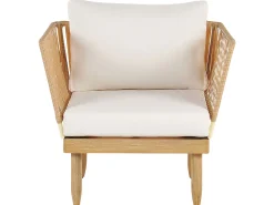 New Beliani 4-Istuttava Ulkosohvaryhma Akasiapuu Oikeak. Valkoinen Cremona