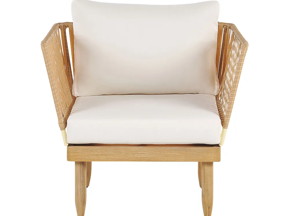 New Beliani 4-Istuttava Ulkosohvaryhma Akasiapuu Oikeak. Valkoinen Cremona