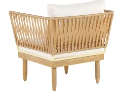 New Beliani 4-Istuttava Ulkosohvaryhma Akasiapuu Oikeak. Valkoinen Cremona