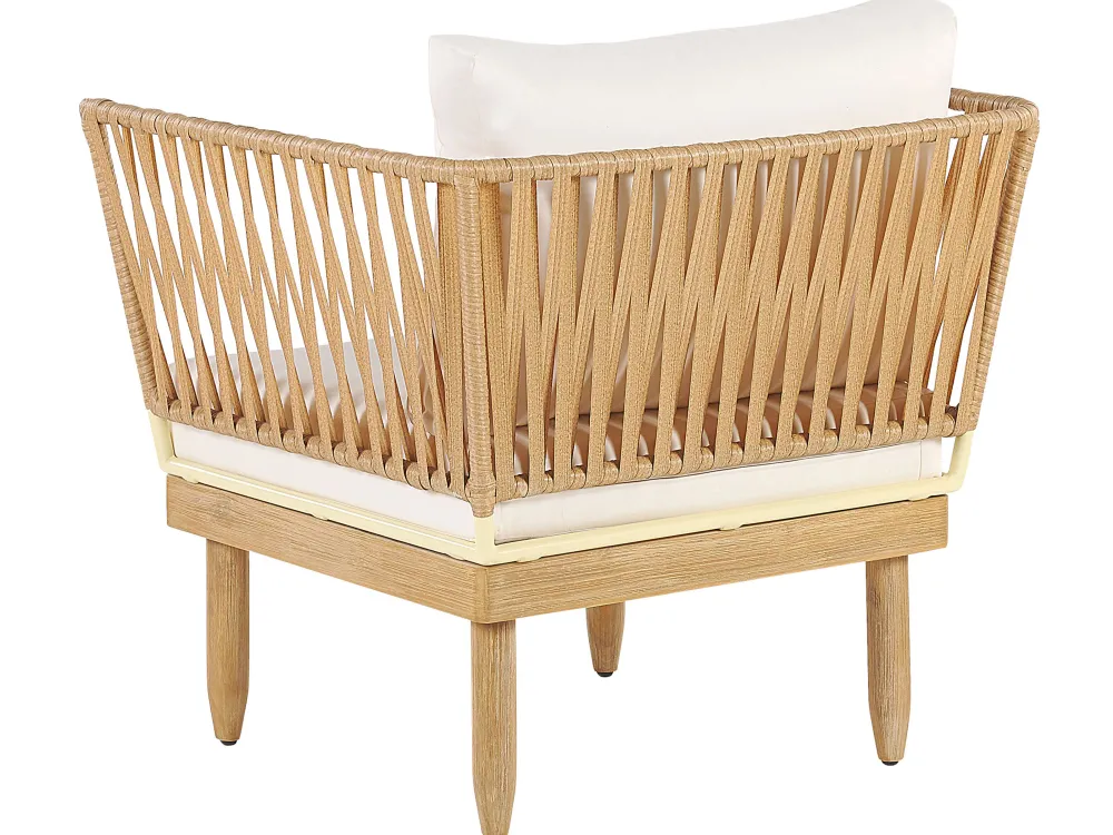 New Beliani 4-Istuttava Ulkosohvaryhma Akasiapuu Oikeak. Valkoinen Cremona