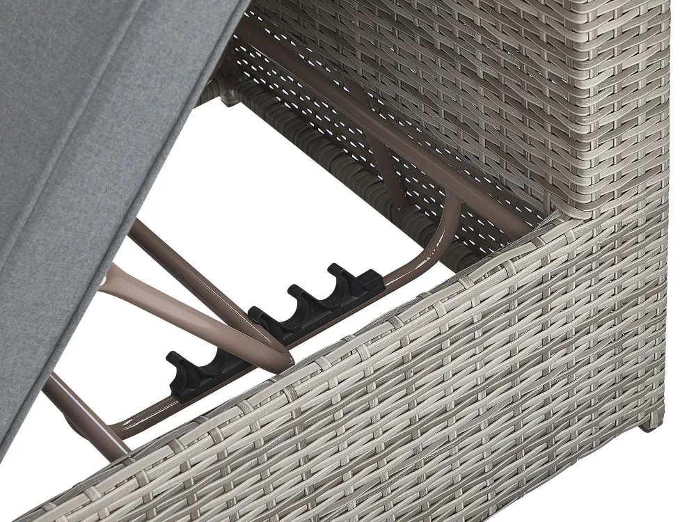 Ulkokalusteet<Beliani 5-Istuttava Ulkosohvaryhma Polyrottinki Oikeak. Harmaa Sabbia