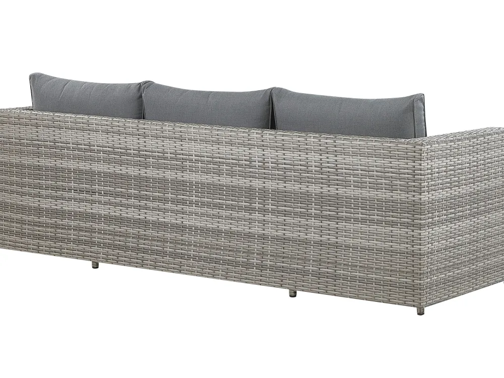 Ulkokalusteet<Beliani 5-Istuttava Ulkosohvaryhma Polyrottinki Oikeak. Harmaa Sabbia