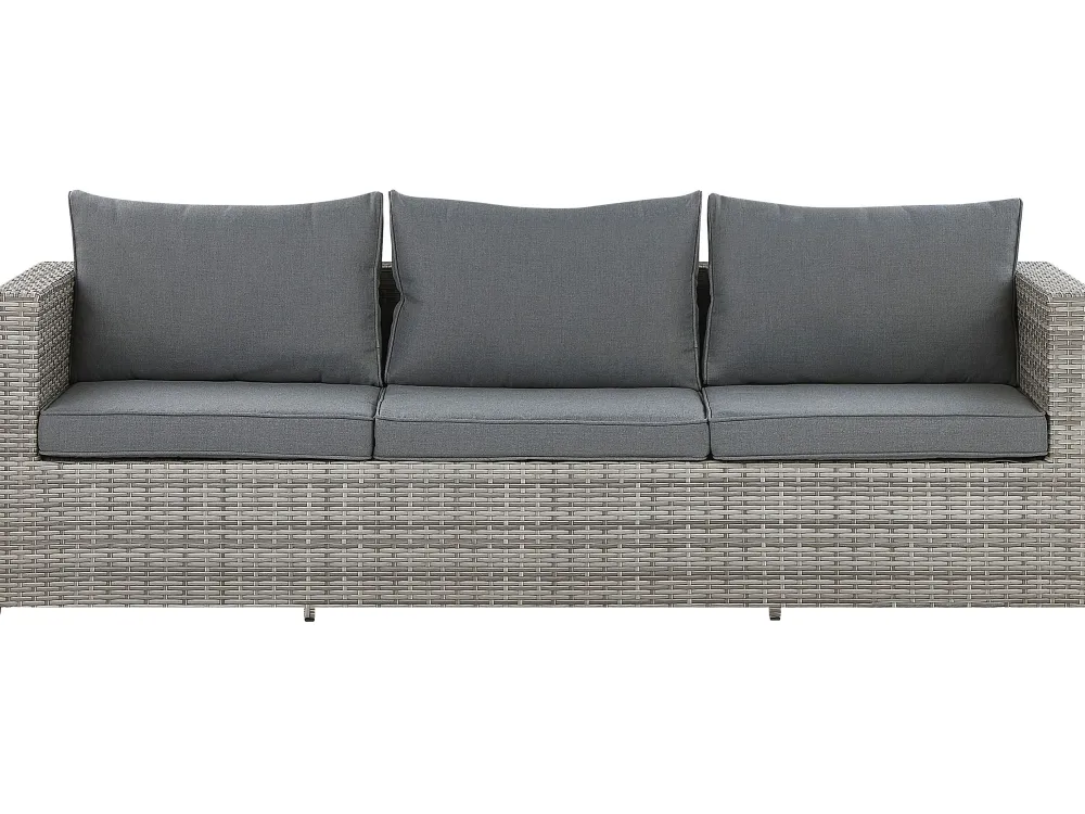 Ulkokalusteet<Beliani 5-Istuttava Ulkosohvaryhma Polyrottinki Oikeak. Harmaa Sabbia