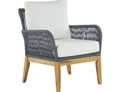 Ulkokalusteet<Beliani 4-Istuttava Ulkosohvaryhma Akasiapuu Valkoinen/Sininen Merano Ii