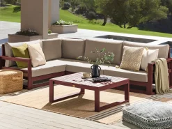 Best Sale Beliani 4-Istuttava Ulkosohvaryhma Akaasia Oikeak. Mahonginruskea Timor Ii